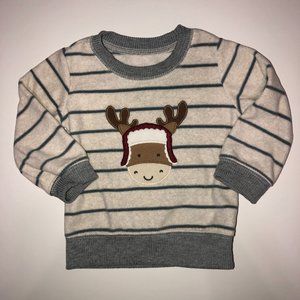 CARTERS Just One You Striped Reindeer Top 12M